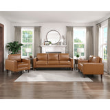 Malcolm Brown chair with visible exposed faux wood feet