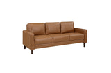 main view of Malcolm Brown brown faux leather sofa