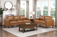 main view of Malcolm Brown Faux Leather Living Room Set sofa