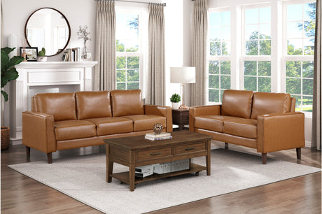 main view of Malcolm Brown Faux Leather Living Room Set sofa