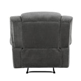 Fully reclined Brennen Gray manual recliner chair