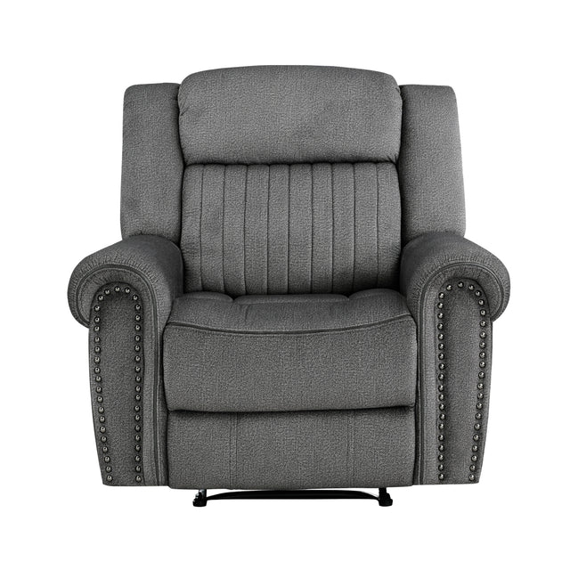 Brennen Gray recliner chair angled view