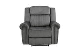 Brennen charcoal reclining sofa set frontal view