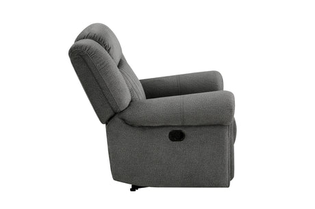 Brennen charcoal reclining sofa set frontal view
