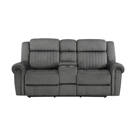Brennen Charcoal Power Reclining Loveseat - angled front view