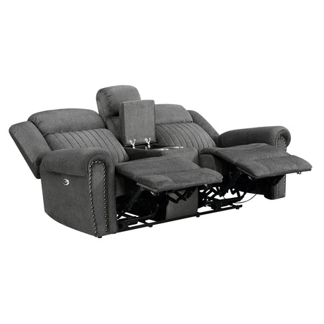 Side view showing reclining position of loveseat