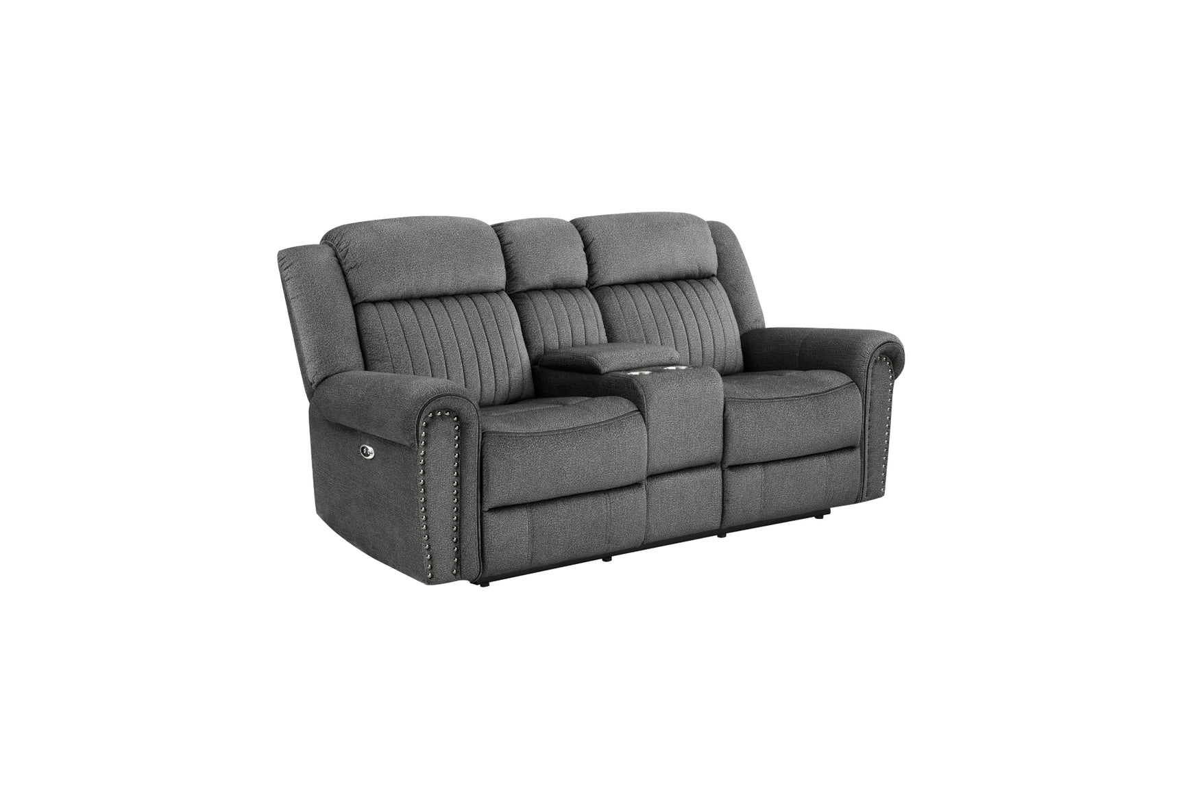 Power Reclining loveseat showing cupholders