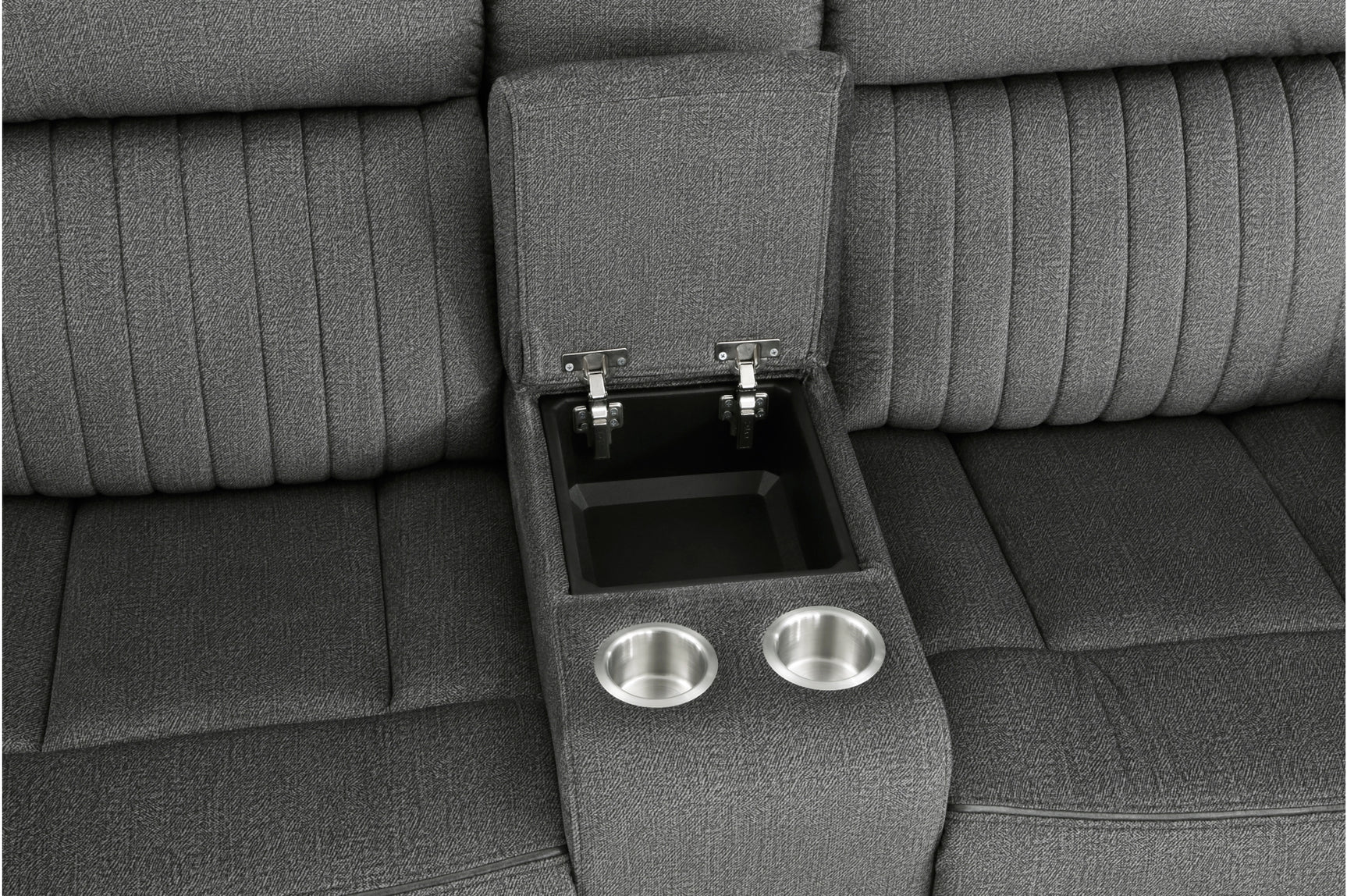 Brennen charcoal reclining sofa set frontal view