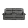 Brennen charcoal double reclining loveseat front angle