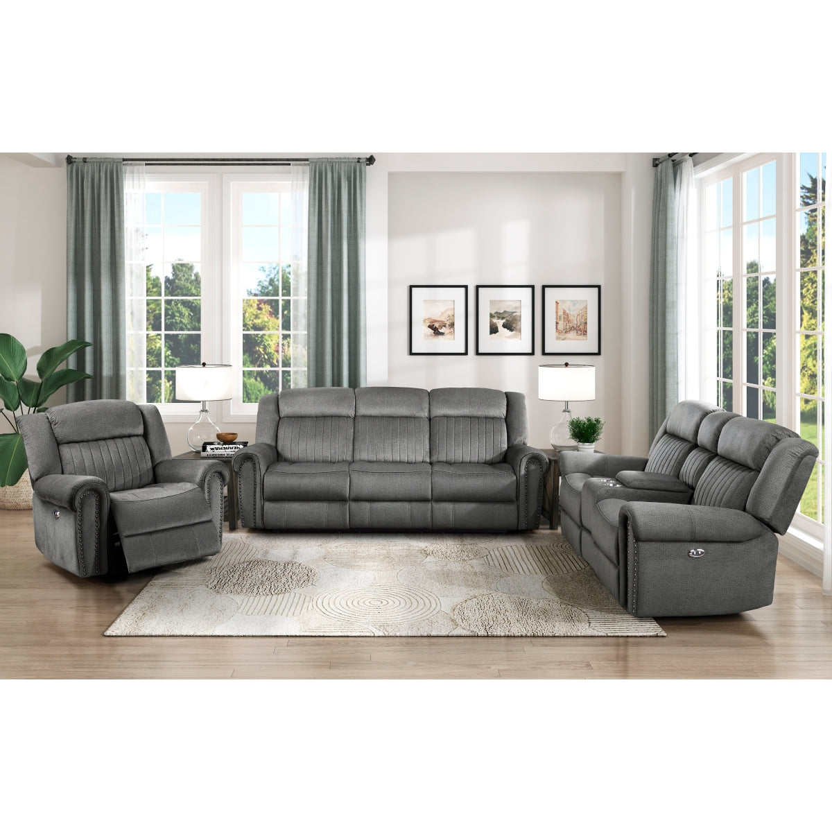 Brennen Charcoal Power Recliner