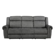 Brennen charcoal power reclining double sofa front angle