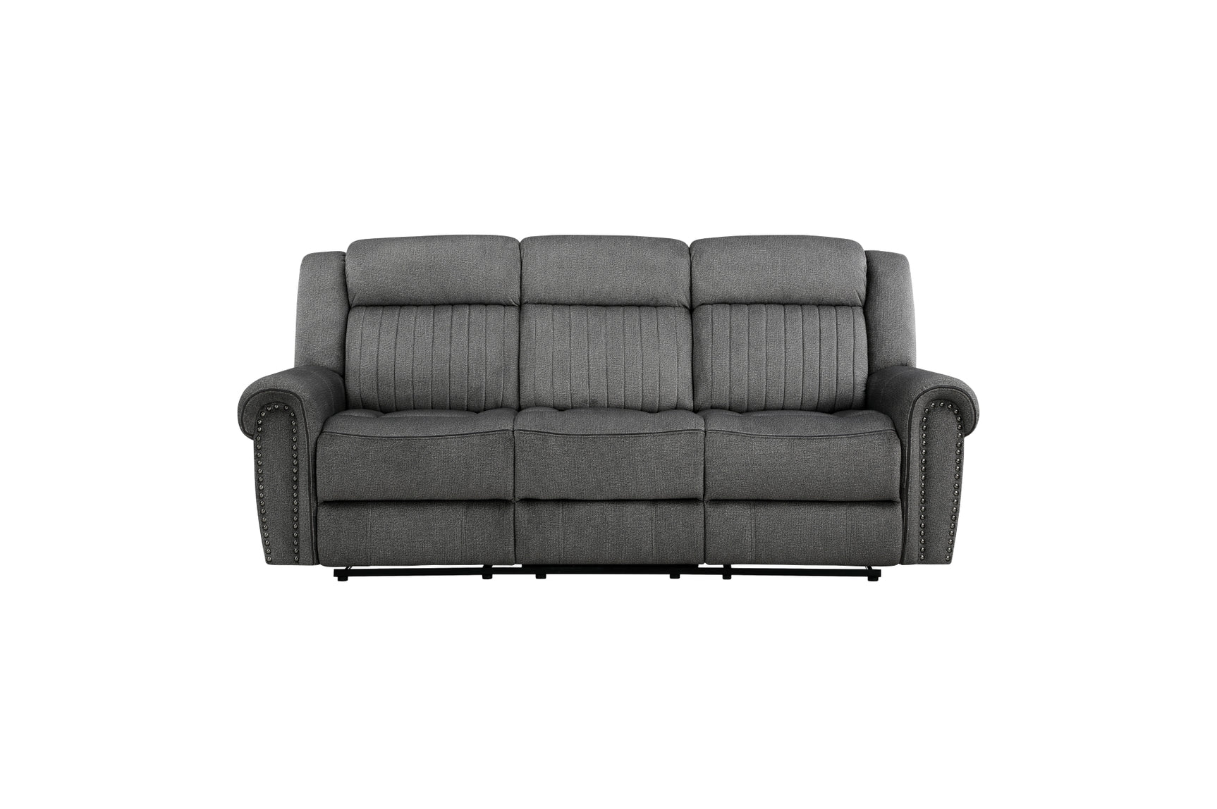 Brennen charcoal reclining chair side view