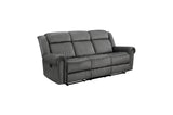 Brennen charcoal loveseat console lift-top storage open