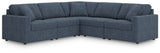 Modmax 5-piece sectional sofa in Ink performance fabric, front angle view