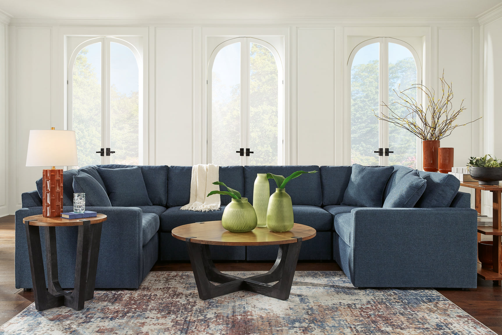 main view of Modmax Ink Performance Fabric,Next-Gen Nuvella™ 6-Piece Sectional sectional sofa