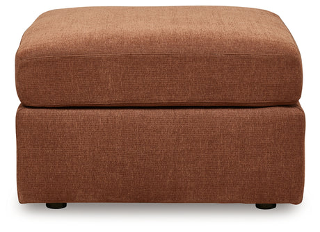 Detailed head-on view of sectional sofa upholstery