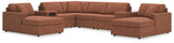 side view of Modmax Spice Nuvella® 8-Piece Sectional with Chaise sectional sofa
