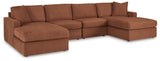 side view of Modmax Spice Performance Fabric,Next-Gen Nuvella™ 4-Piece Sectional with Chaise sectional sofa
