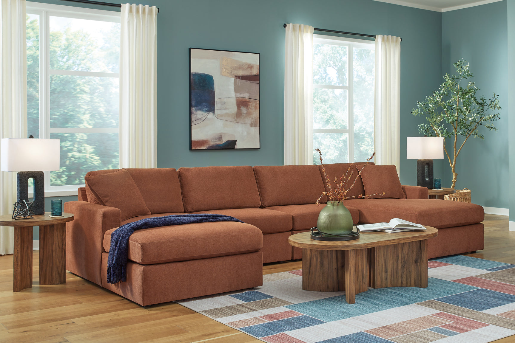 room view of Modmax Spice Performance Fabric,Next-Gen Nuvella™ 4-Piece Sectional with Chaise sectional sofa