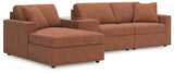 detail view of Modmax Spice Performance Fabric,Next-Gen Nuvella™ 4-Piece Sectional with Chaise sectional sofa