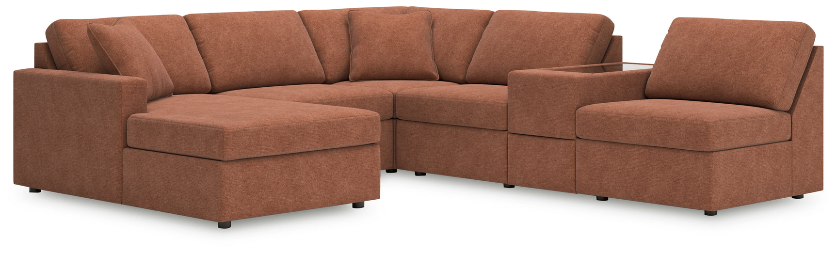 Side view of Modmax Spice 6-Piece Sectional Sofa with Chaise
