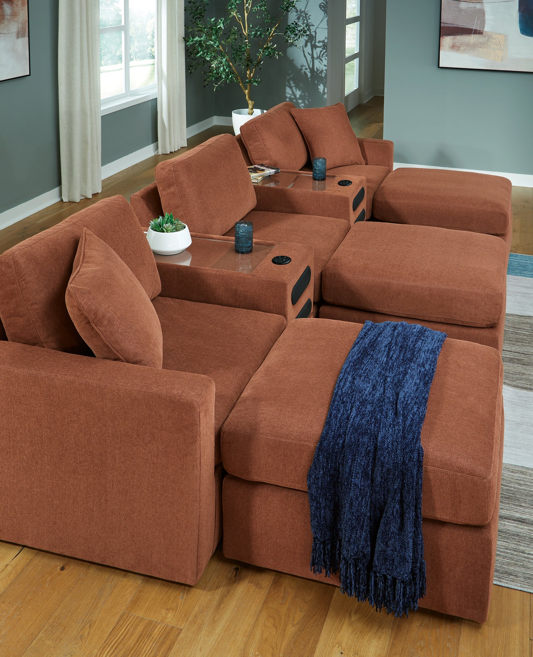 Modmax Spice 5-Piece Sectional Sofa with Ottoman close-up detail