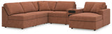 side view of Modmax Spice Nuvella® 6-Piece Sectional with Chaise sectional sofa