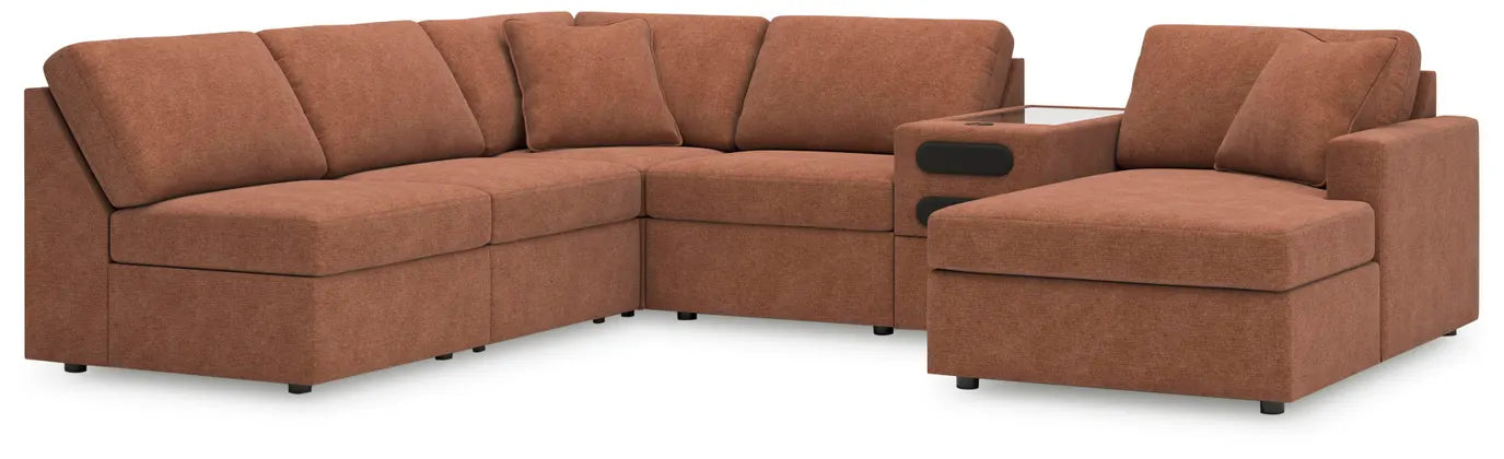 Modmax Spice Nuvella® 6-Piece Sectional Sofa with Chaise and Storage