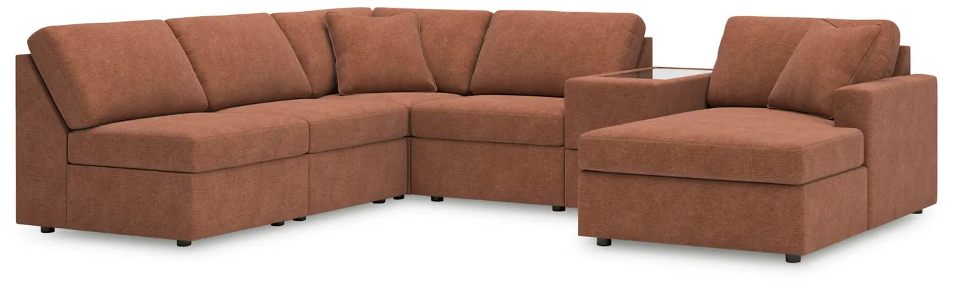 Modmax Spice 6-Piece Sectional Sofa with Chaise in Performance Fabric