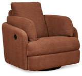 Closed reclining view of Modmax Spice loveseat