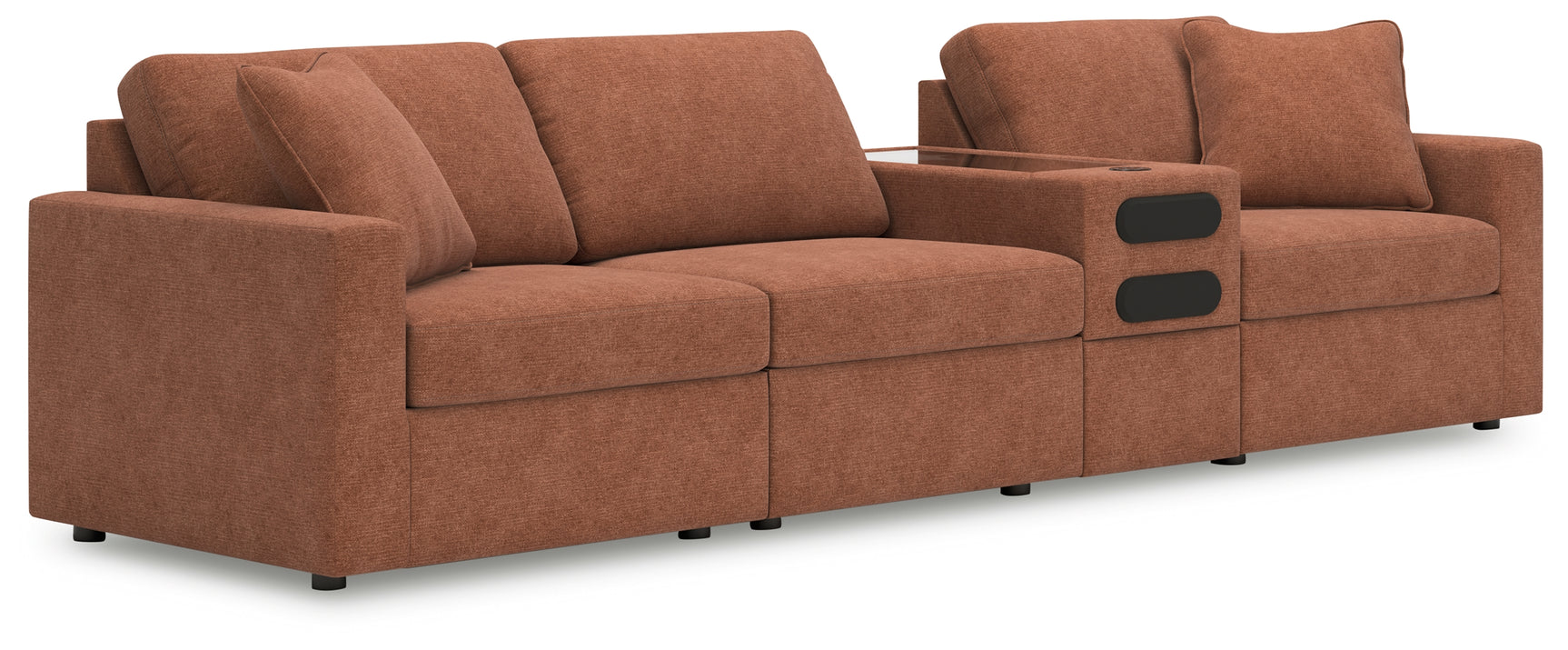 Detailed shot of Modmax Spice Nuvella Sectional fabric and cushions