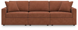 Side view of Modmax Spice 3-Piece Sectional Sofa with Ottoman