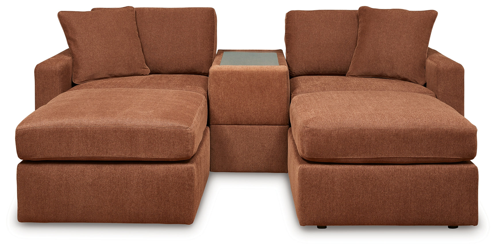Detail view of Modmax Spice Sofa and Loveseat upholstery and stitching