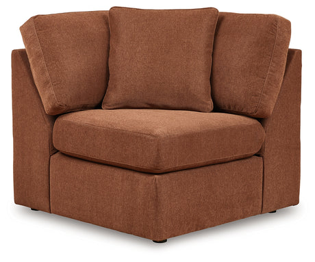 head-on detail of sectional armrest