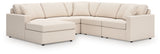Room setting featuring Modmax Oyster 5-Piece Sectional with Chaise
