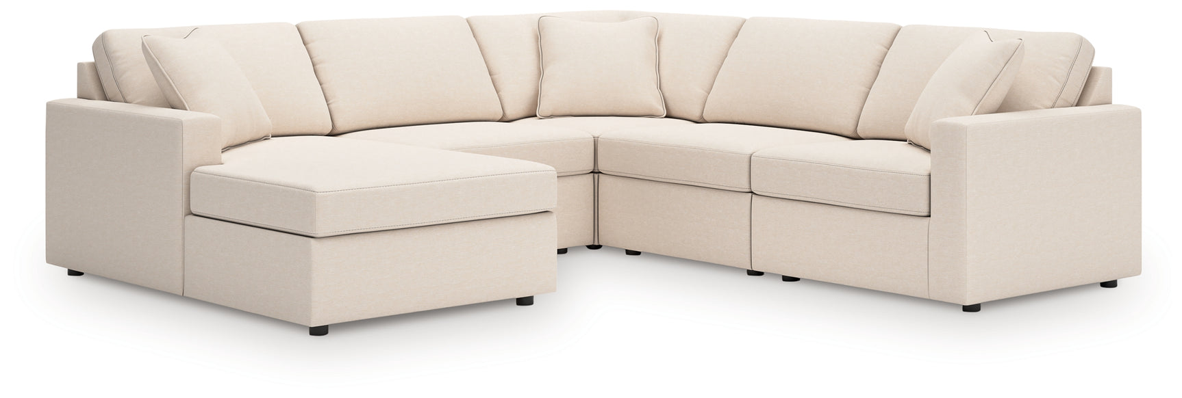 Room setting featuring Modmax Oyster 5-Piece Sectional with Chaise