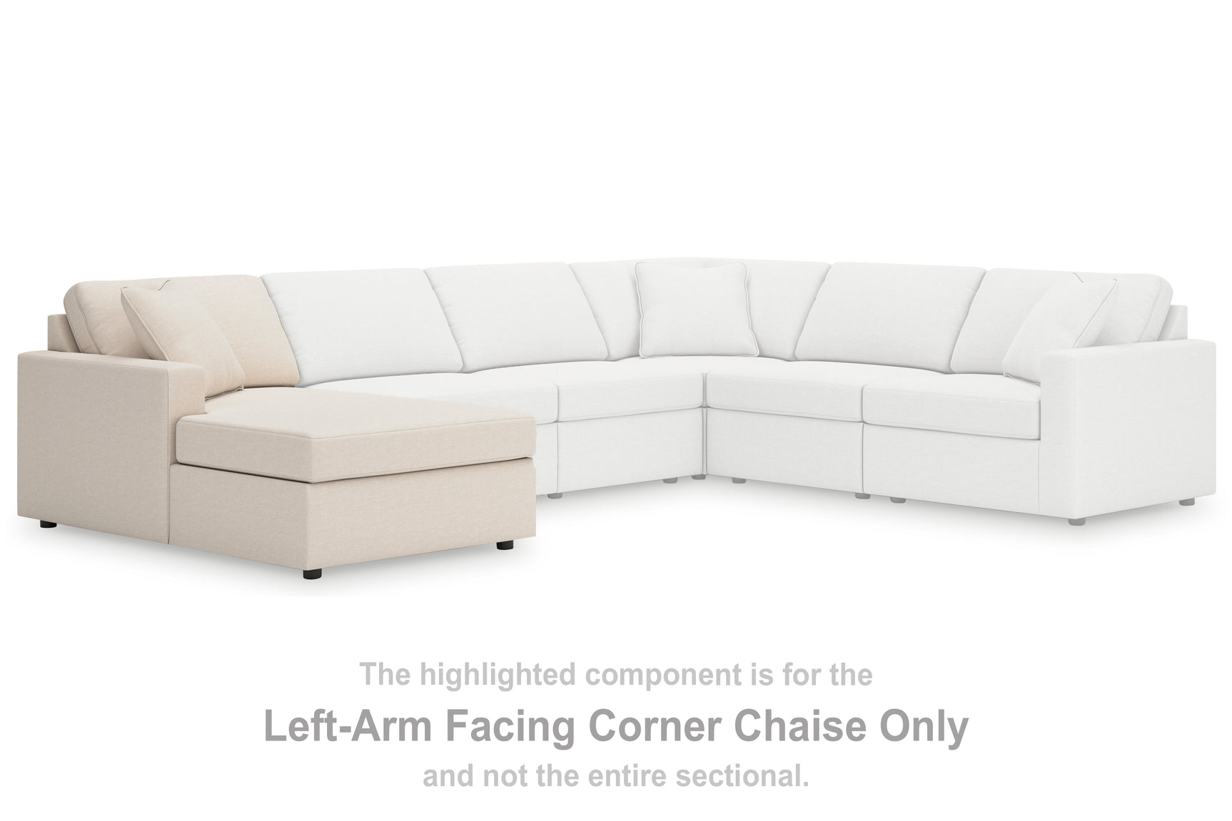 Close-up detail of Modmax Oyster Nuvella® sectional upholstery and audio console