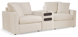 side view of Modmax Oyster Performance Fabric Next-Gen Nuvella™ 3-Piece Sectional sectional sofa