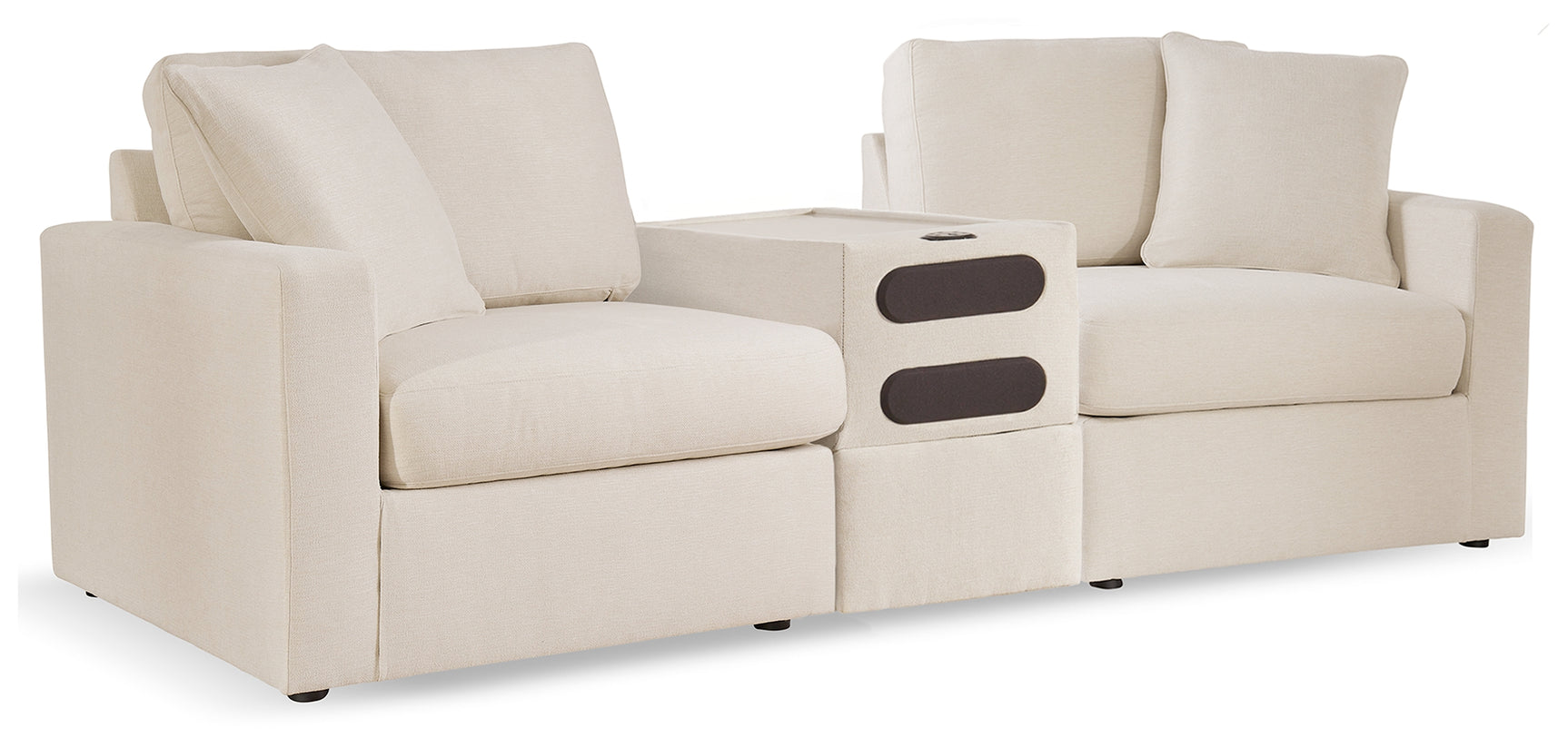 side view of Modmax Oyster Performance Fabric Next-Gen Nuvella™ 3-Piece Sectional sectional sofa