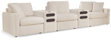 Side view of Modmax 5-Piece Sectional Sofa in oyster performance fabric