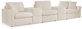Detail view of Modmax Oyster sectional sofa fabric and design