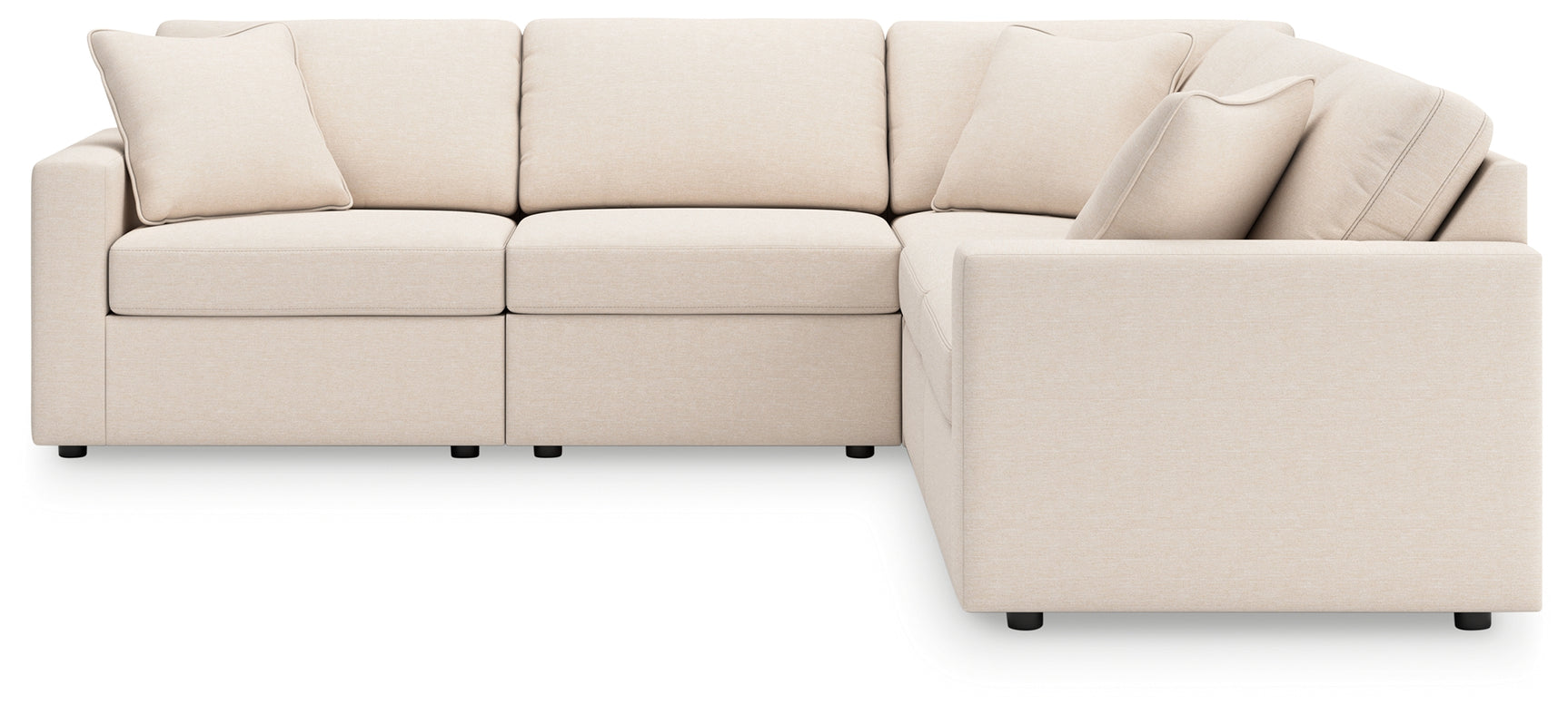 side view of Modmax Oyster Nuvella® 5-Piece Sectional sectional sofa