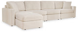 Side view of Modmax Oyster 4-Piece Sectional Sofa with Ottoman