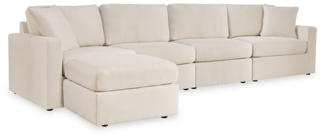 Side view of Modmax Oyster 4-Piece Sectional Sofa with Ottoman