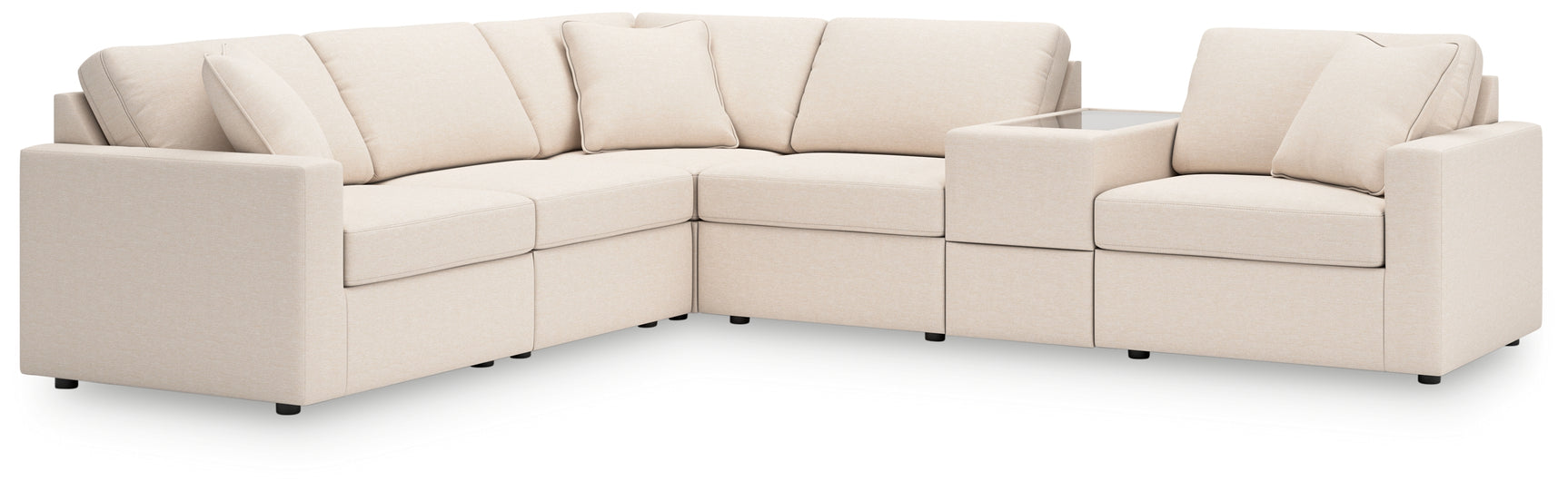 Side angle of Modmax oyster performance fabric sectional sofa