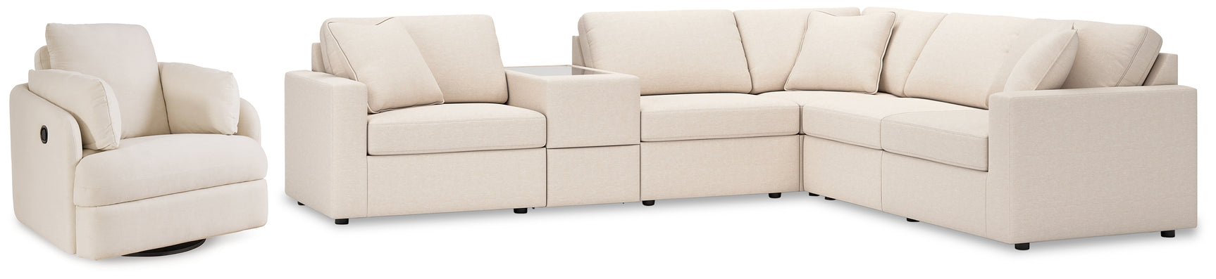 side view of Modmax Oyster 6-Piece Sectional with Recliner sectional sofa