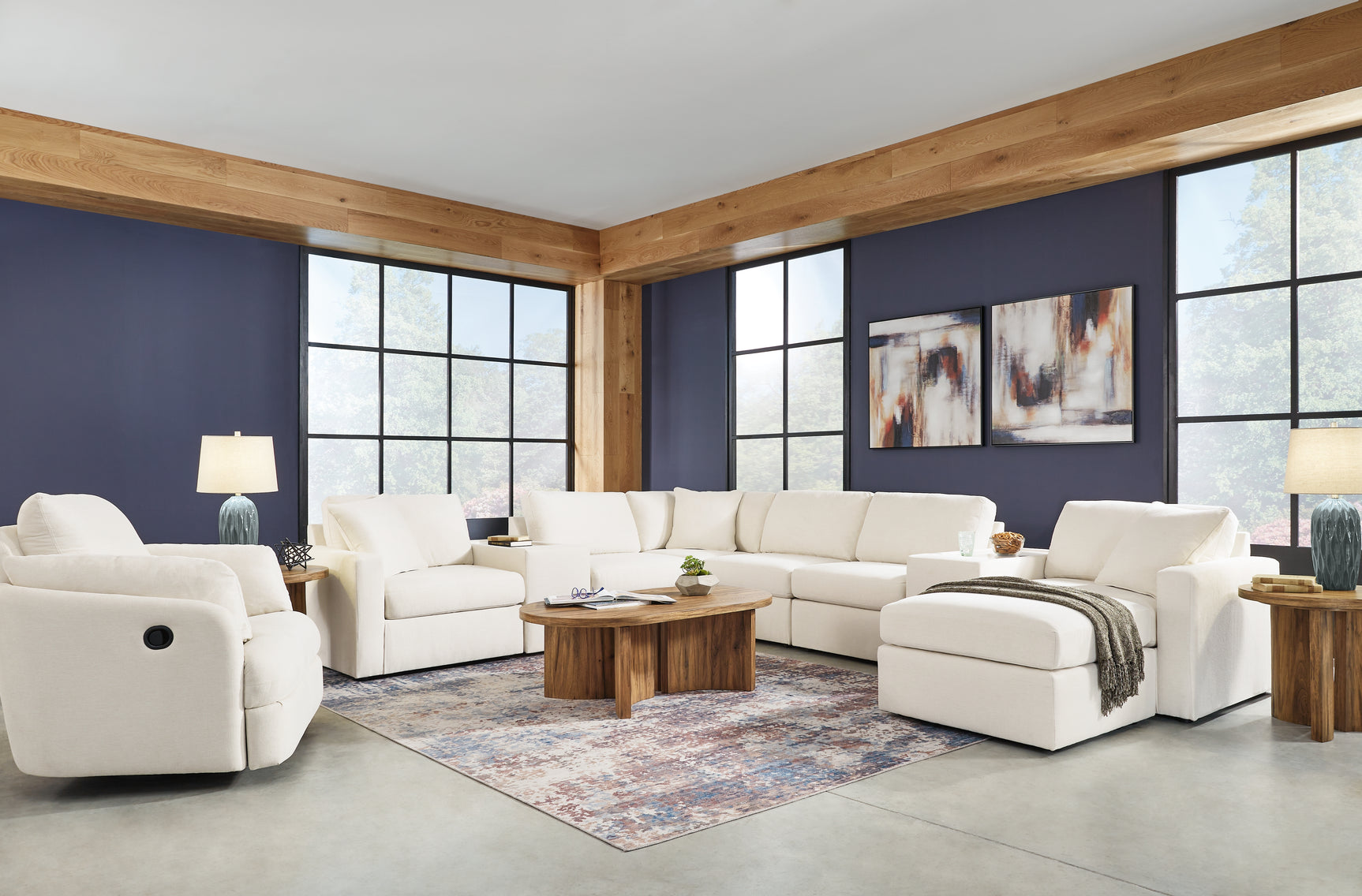 main view of Modmax Oyster 6-Piece Sectional with Recliner sectional sofa