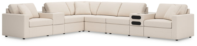 main view of Modmax Oyster Performance Fabric Next-Gen Nuvella™ 8-Piece Sectional sectional sofa