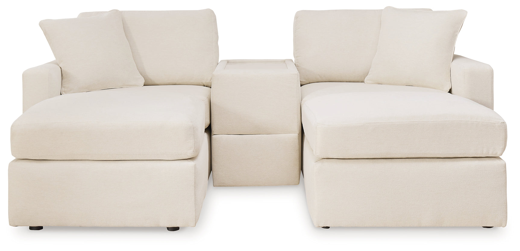 Detail view of Modmax Oyster Sofa and Loveseat upholstery and design