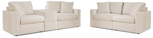 Side view of Modmax Oyster Sofa and Loveseat furniture